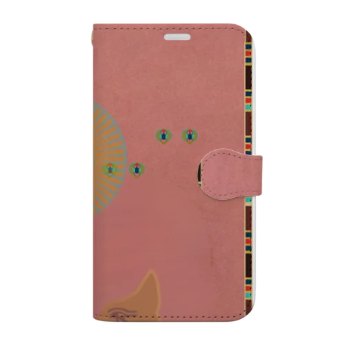 古代エジプト　ロータス • ピンク　(スカラベ • バステト • ロータス) Book-Style Smartphone Case