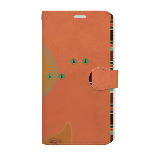 古代エジプト　ロータス • オレンジ　(スカラベ • バステト • ロータス) Book-Style Smartphone Case