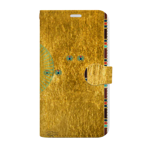 古代エジプト　K18ゴールドカラー　(スカラベ • バステト • ロータス) Book-Style Smartphone Case