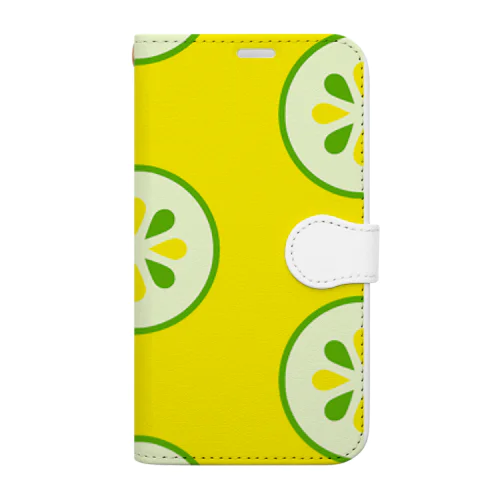 緑の果物 Book-Style Smartphone Case