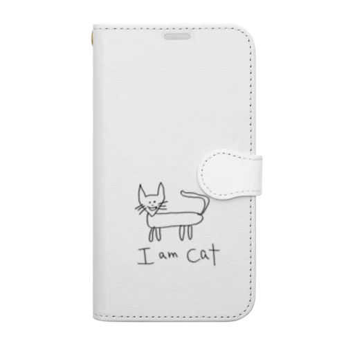  絵が下手な人の考える猫(マイルド） 手帳型スマホケース