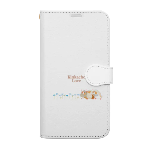 キンカチョウのネモフィラデザイン Book-Style Smartphone Case