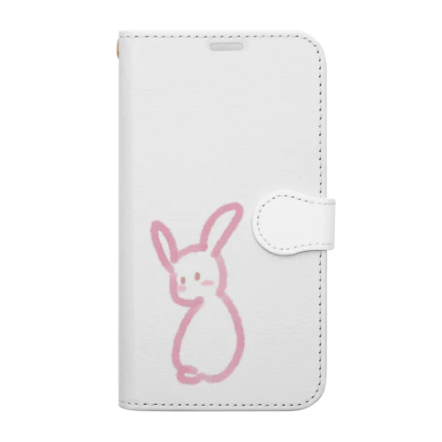 振り向きうさぎ Book-Style Smartphone Case