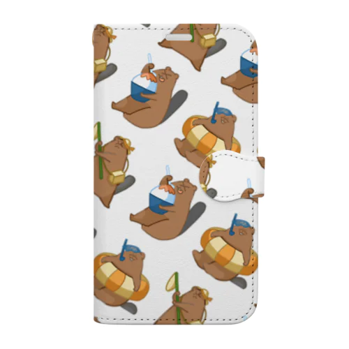 夏だ！☀️SUMMERだ！⛱️ビーバーだ！🦫 Book-Style Smartphone Case