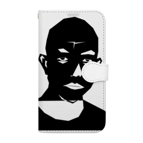 スキンヘッドの男性 Book-Style Smartphone Case