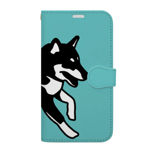 黒柴　緑 Book-Style Smartphone Case