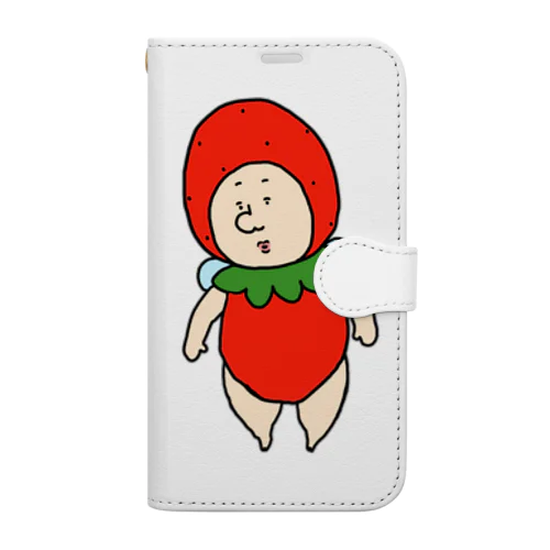 いちごの妖精さん  一匹のときもあるよ Book-Style Smartphone Case