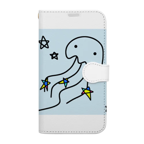 天の川のクラゲ Book-Style Smartphone Case