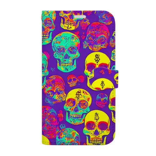 skull wallpaper 手帳型スマホケース