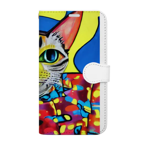 ファンキーcat Book-Style Smartphone Case