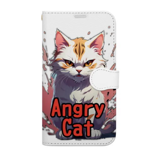 Angry Cat 手帳型スマホケース