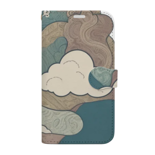 【BLUE NORTH】空模様デザイン Book-Style Smartphone Case