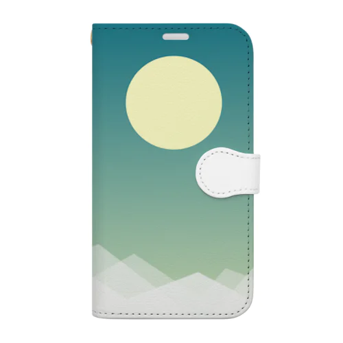 雪山と満月 Book-Style Smartphone Case