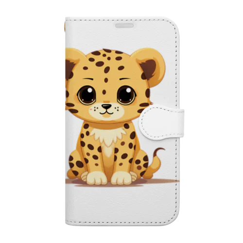 cute cheetah 手帳型スマホケース