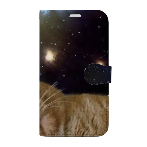 宇宙ねこ 手帳型スマホケース