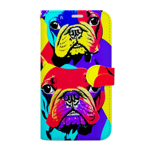 Vivid Quartet of French Bulldogs Book-Style Smartphone Case