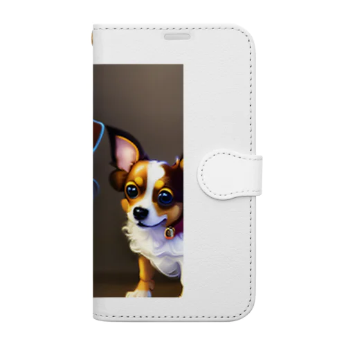 可愛いハーフの双子の小犬 Book-Style Smartphone Case