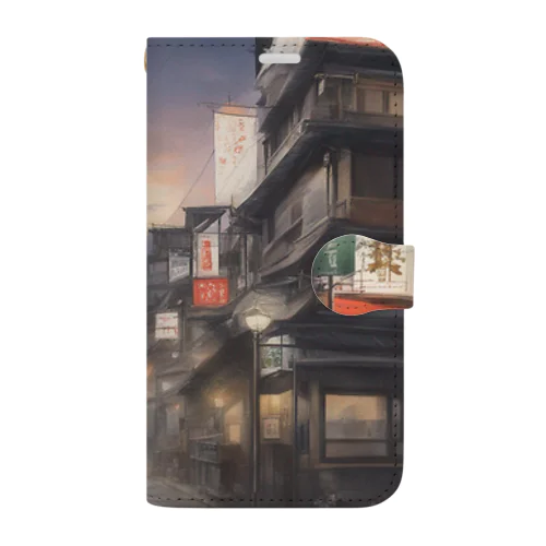 日本の街並み 手帳型スマホケース
