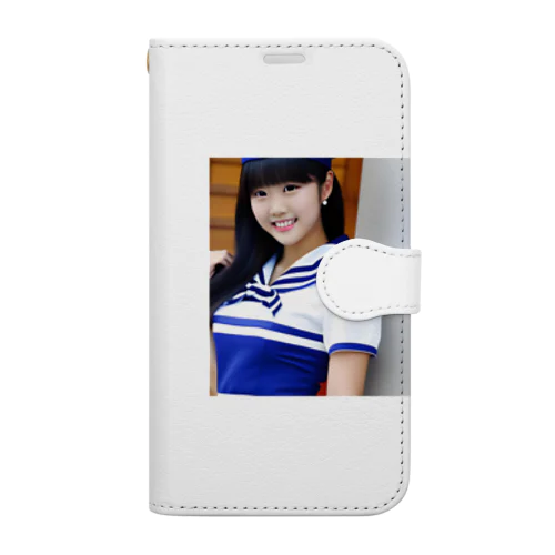 制服が似合う可愛いAI美少女のオリジナルグッズ Book-Style Smartphone Case