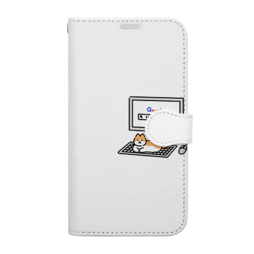 パソコン落ちつくにゃん Book-Style Smartphone Case