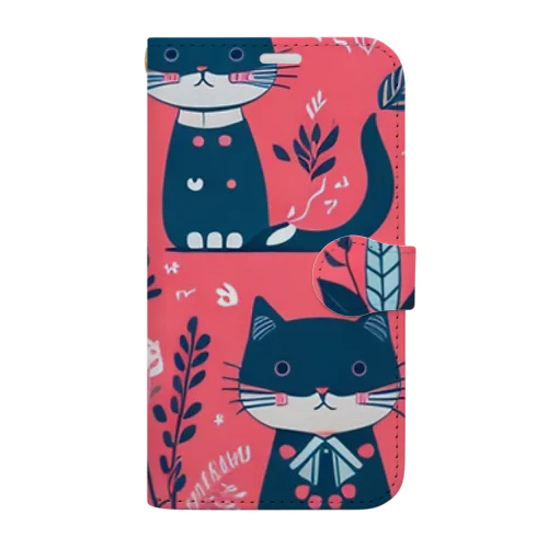 ネコと木と花 Book-Style Smartphone Case