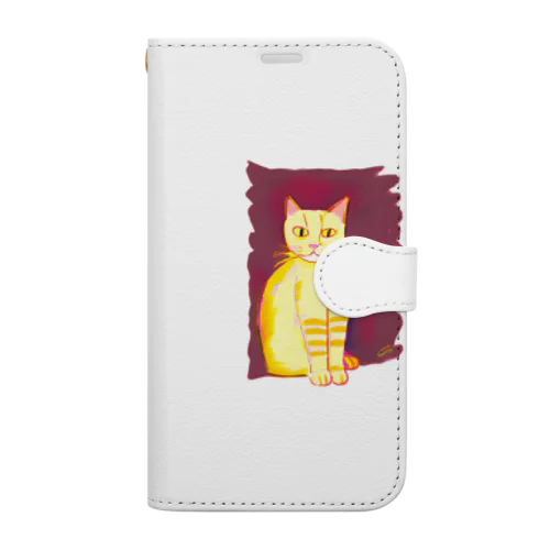 太陽に照らされている猫 Book-Style Smartphone Case