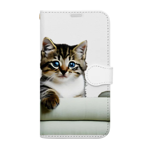 子猫の微笑み、心のオアシス Book-Style Smartphone Case