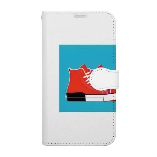 スニーカー赤 Book-Style Smartphone Case