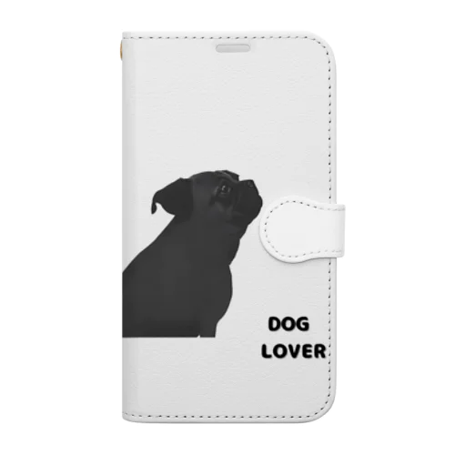 DOG LOVER（パグ） 手帳型スマホケース