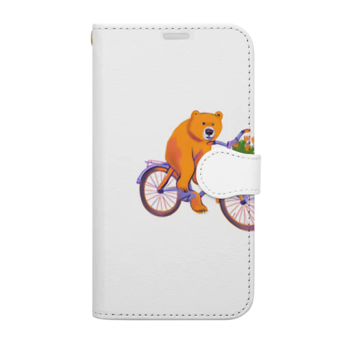 自転車に乗る変な熊 Book-Style Smartphone Case