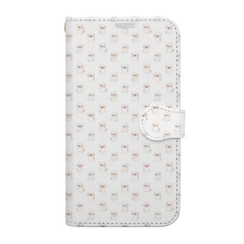 ふわもこりん(ドット柄） Book-Style Smartphone Case