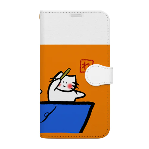 ダブルスする仲良し猫 Book-Style Smartphone Case