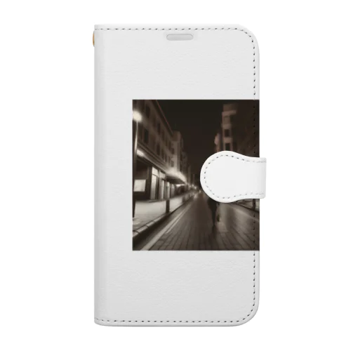 黒猫夜景 Book-Style Smartphone Case