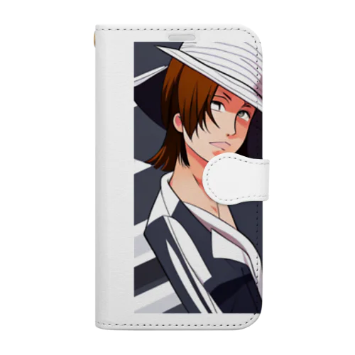 帽子と女性 Book-Style Smartphone Case