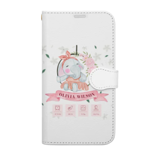 お花とぞう Book-Style Smartphone Case