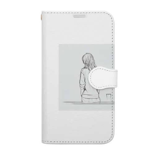 シンプルライフ　ー休憩中の女性ー Book-Style Smartphone Case