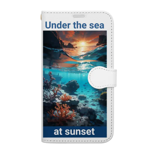 夕暮れの海の底！Under the SEA at sunset 手帳型スマホケース