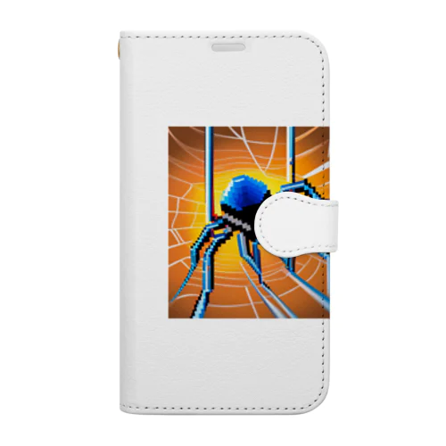 ドット絵　クモ　スパイダー　ピクセル画像 Book-Style Smartphone Case