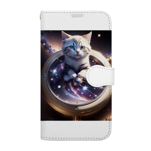 猫と宇宙の時計 Book-Style Smartphone Case