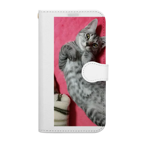 可愛げがあった頃の猫です｡ Book-Style Smartphone Case