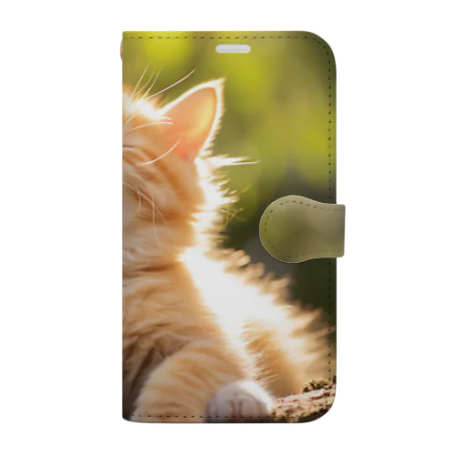 子猫のあくび　yawning kitty Book-Style Smartphone Case