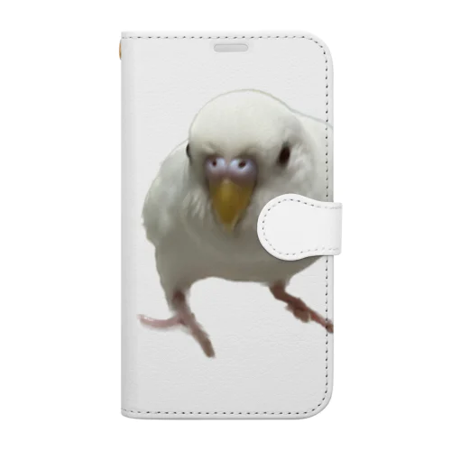 アルビノセキセイインコハクちゃん Book-Style Smartphone Case