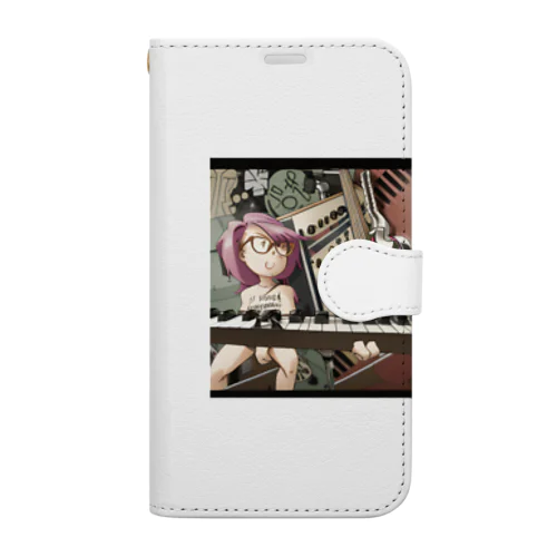 メガネ女子と楽器たち Book-Style Smartphone Case