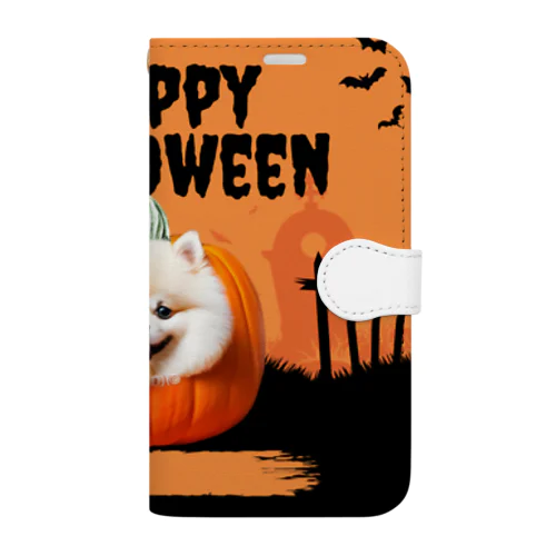 ハロウィンを楽しむ犬 Book-Style Smartphone Case