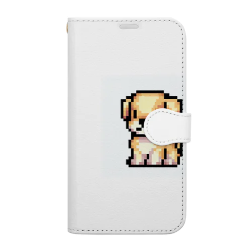 ドット絵の子犬 手帳型スマホケース