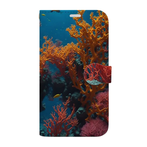 癒しの珊瑚礁 手帳型スマホケース