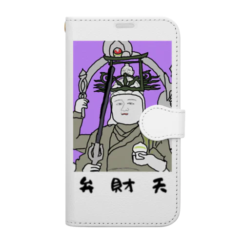 弁財天（切抜きロゴ/淡色グッズ用） Book-Style Smartphone Case