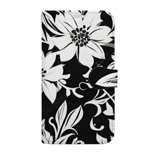 AI Illust  花柄 Book-Style Smartphone Case