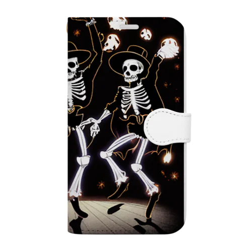 ハロウィンスケルトンダンス02 Book-Style Smartphone Case