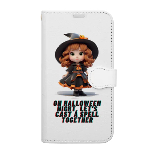 「ハロウィンの夜、一緒に魔法をかけよう」Tシャツ他 Book-Style Smartphone Case